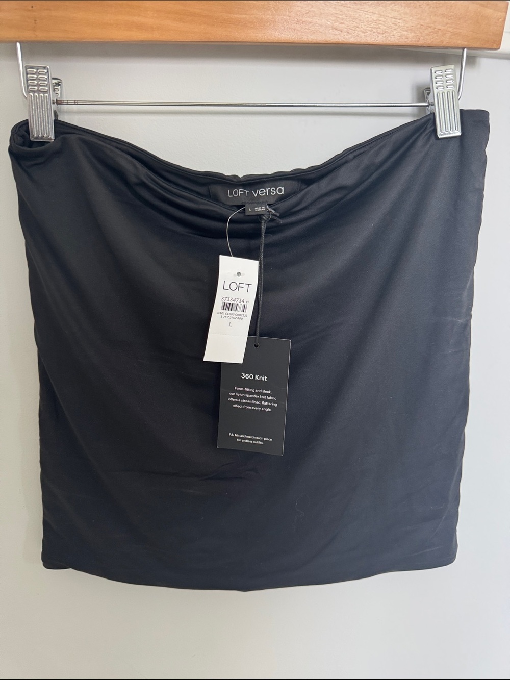 LOFT Versa Black Tube Top 360 Knit Large